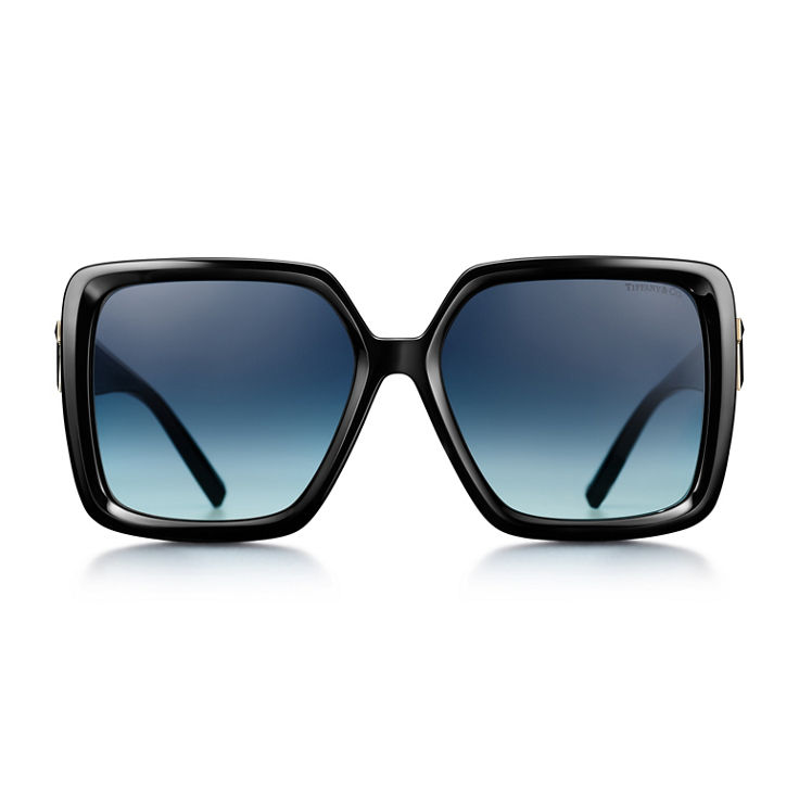 Tiffany T:Sunglasses in Black Acetate with Tiffany Blue® Lenses image number 2