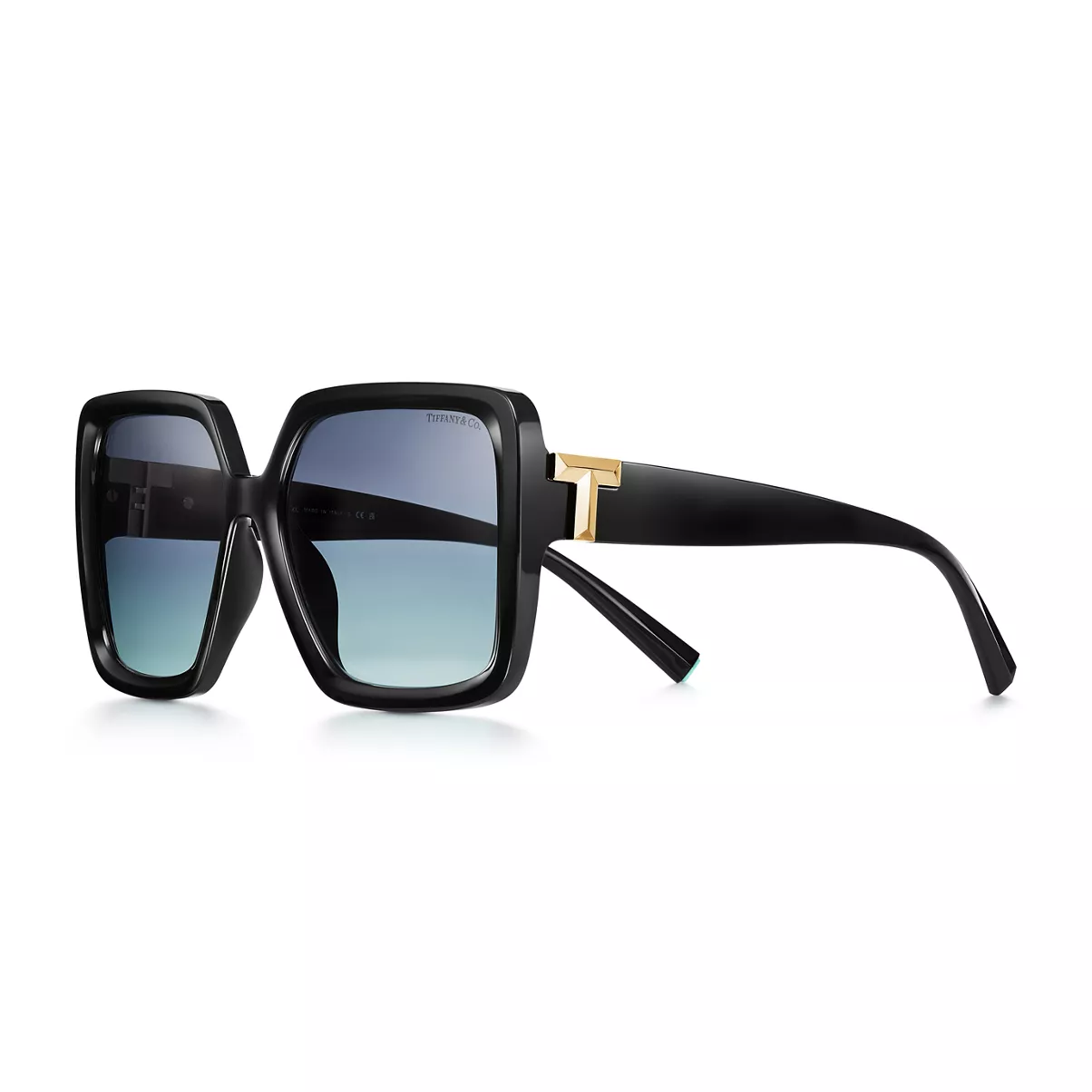 Sunglasses in Black Acetate with Tiffany Blue&reg; Lenses