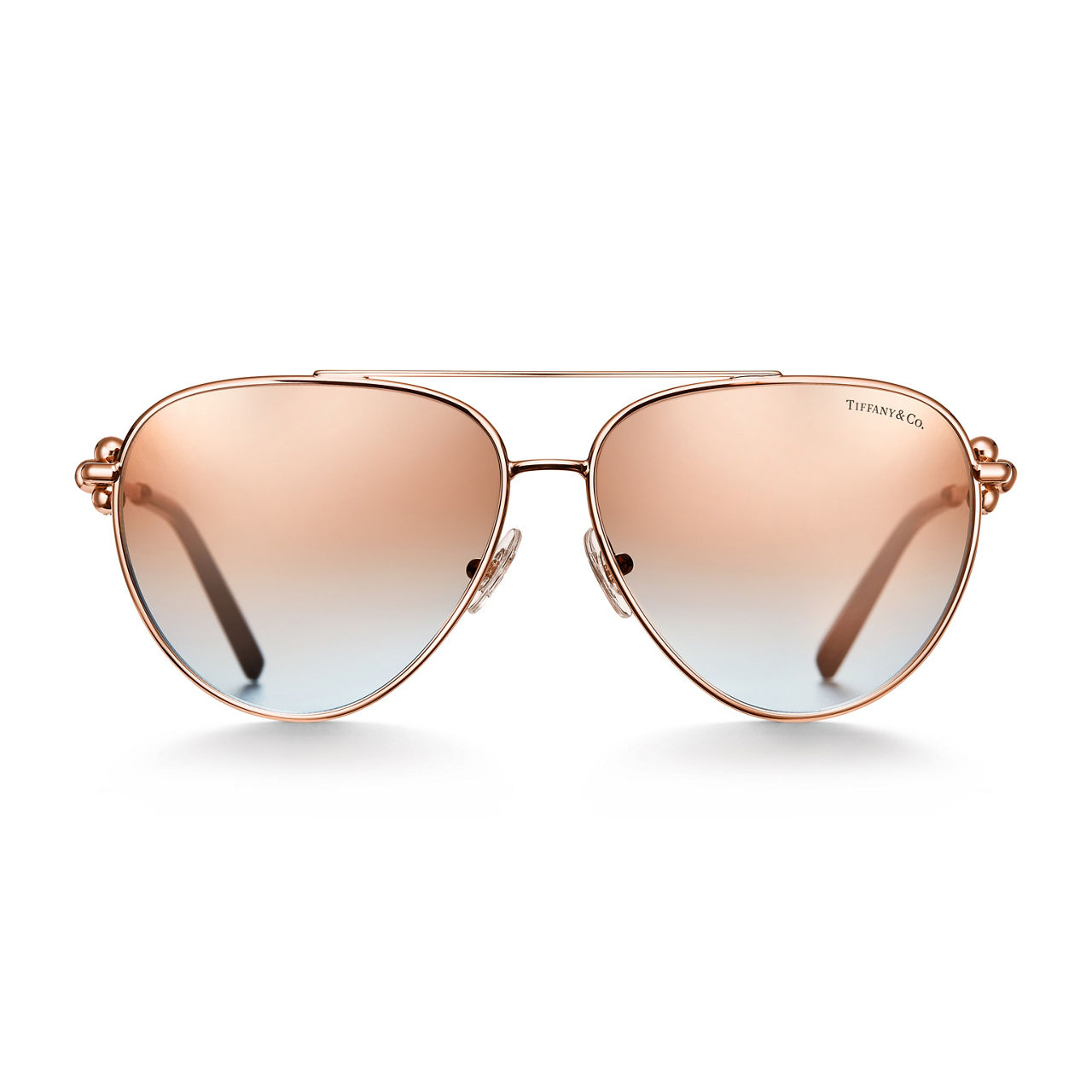 Tiffany HardWear:Sunglasses in Rose Gold-colored Metal with Pink Lenses image number 2