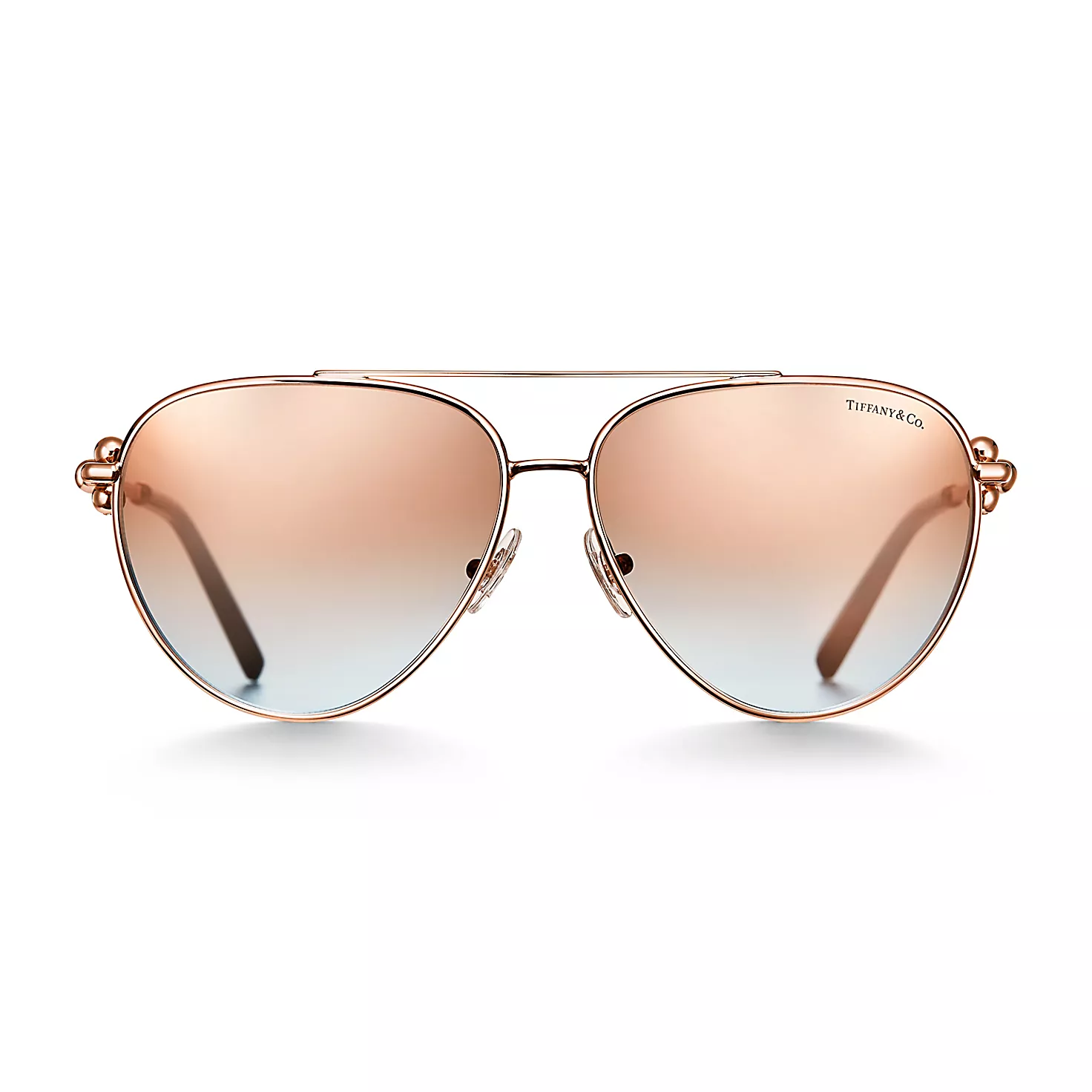 Tiffany HardWear:선글라스, 로즈 골드 컬러 메탈, 핑크 렌즈 세팅 이미지 번호 2