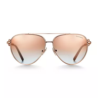 Tiffany HardWear:Sunglasses in Rose Gold-colored Metal with Pink Lenses, 2