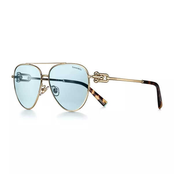 Sunglasses in Pale Gold-colored Metal