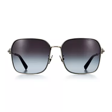 Tiffany HardWear:Sunglasses in Pale Gold-colored Metal with Gray Lenses, 2
