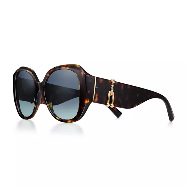Sunglasses in Tortoise Acetate with Tiffany Blue® Lenses