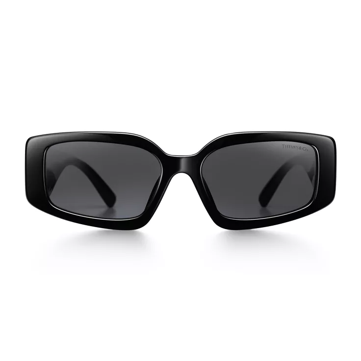 Tiffany HardWear:Sunglasses in Black Acetate with Dark Gray Lenses, 1