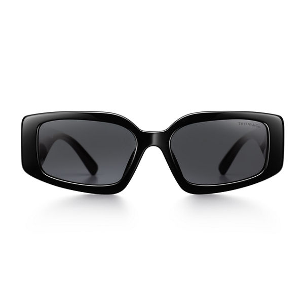 Tiffany HardWear:Sunglasses in Black Acetate with Dark Gray Lenses