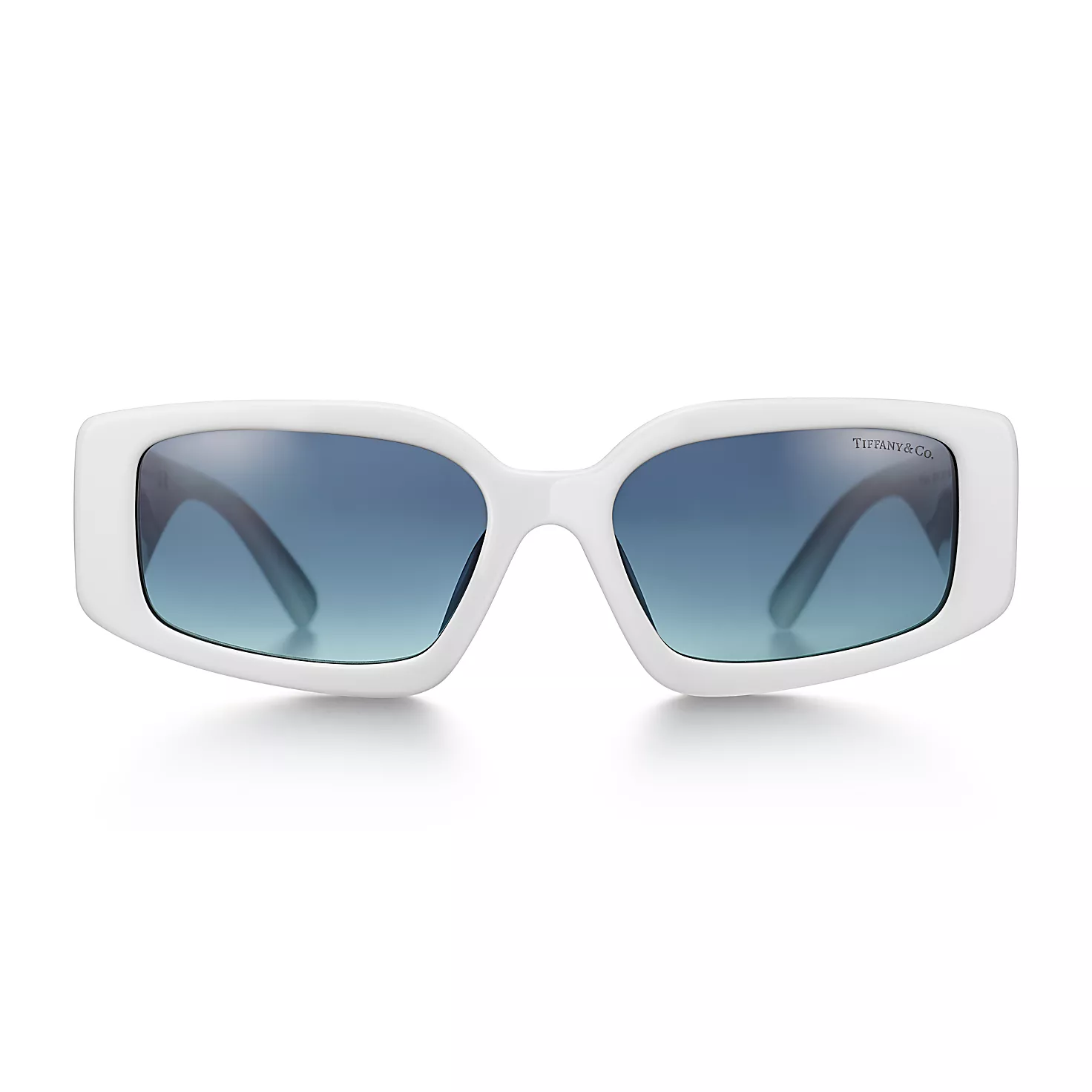 Tiffany HardWear:선글라스, 화이트 아세테이트, 아쥬레 그래디언트 블루 렌즈 세팅 이미지 번호 1