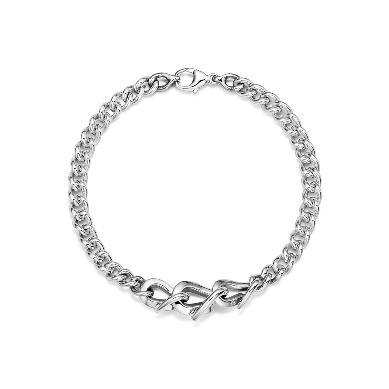 Pulsera de eslabones en plata de ley altamente pulida