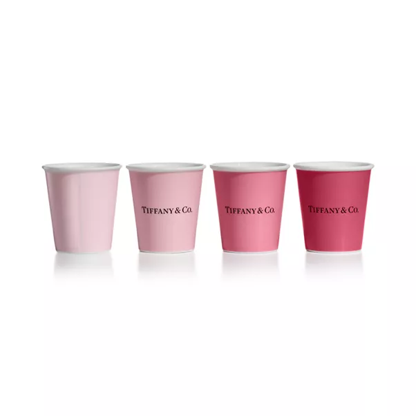 Tiffany Coffee Cups in Bone China, Set of Four