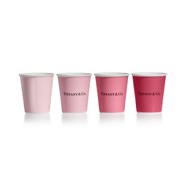 Tiffany Cups:Tiffany Kaffeebecher aus Porzellan, 4er-Set