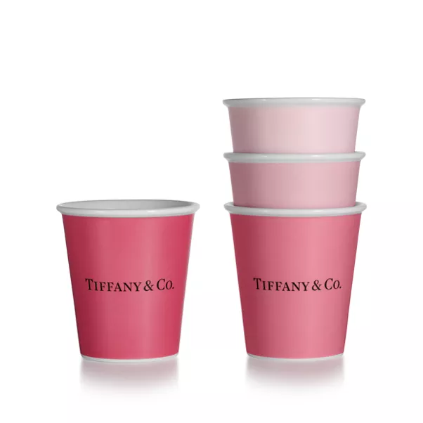 Tiffany Coffee Cups in Bone China, Set of Four
