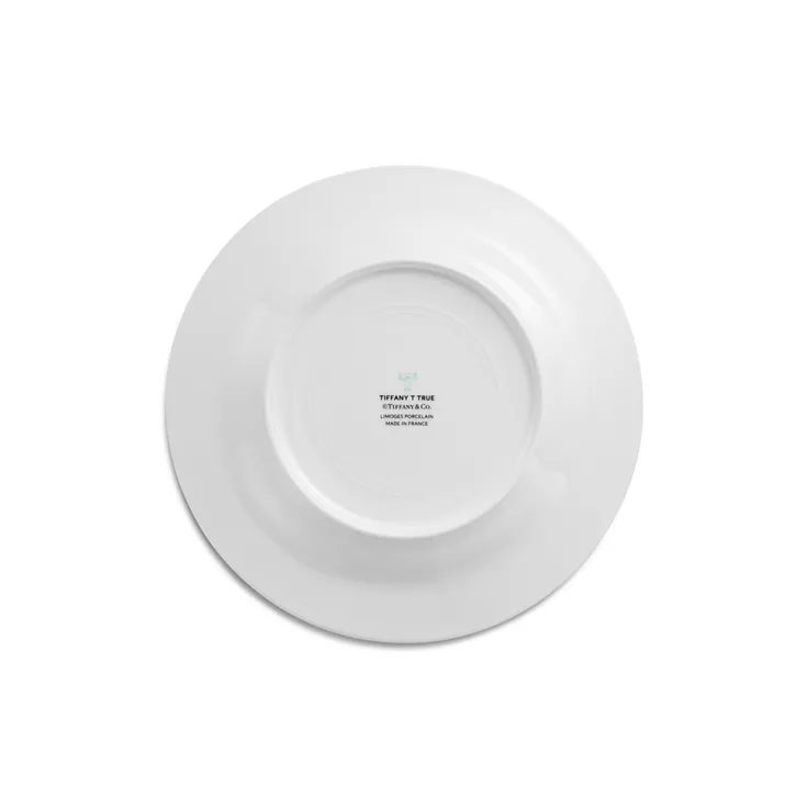 Tiffany T:Plato de postre True con borde de platino pintado a mano, 1