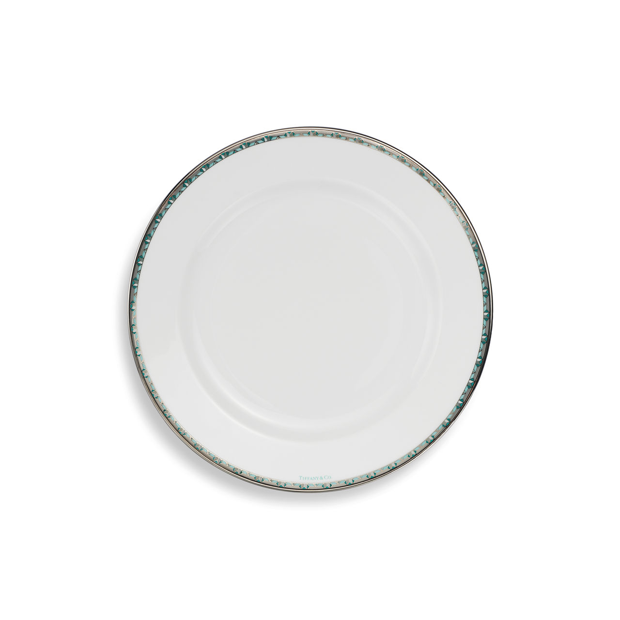 True Dessert Plate with a Hand-painted Platinum Rim