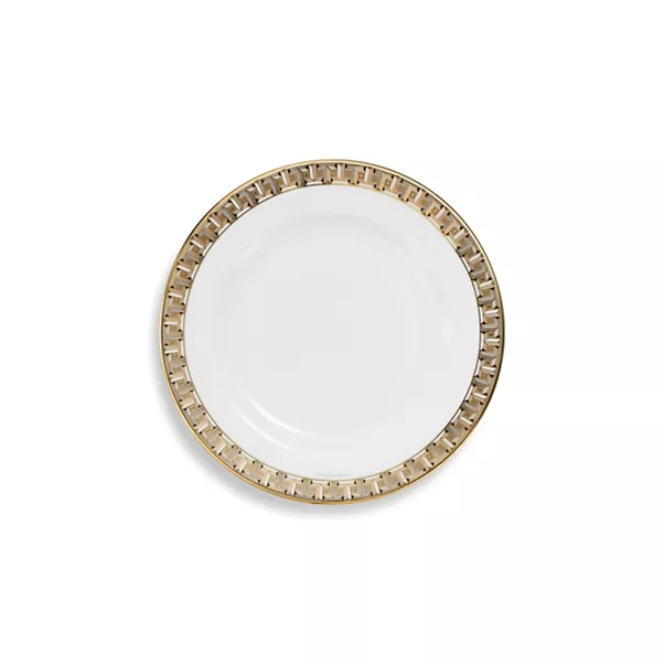 Plato para pan y mantequilla True con borde de oro pintado a mano