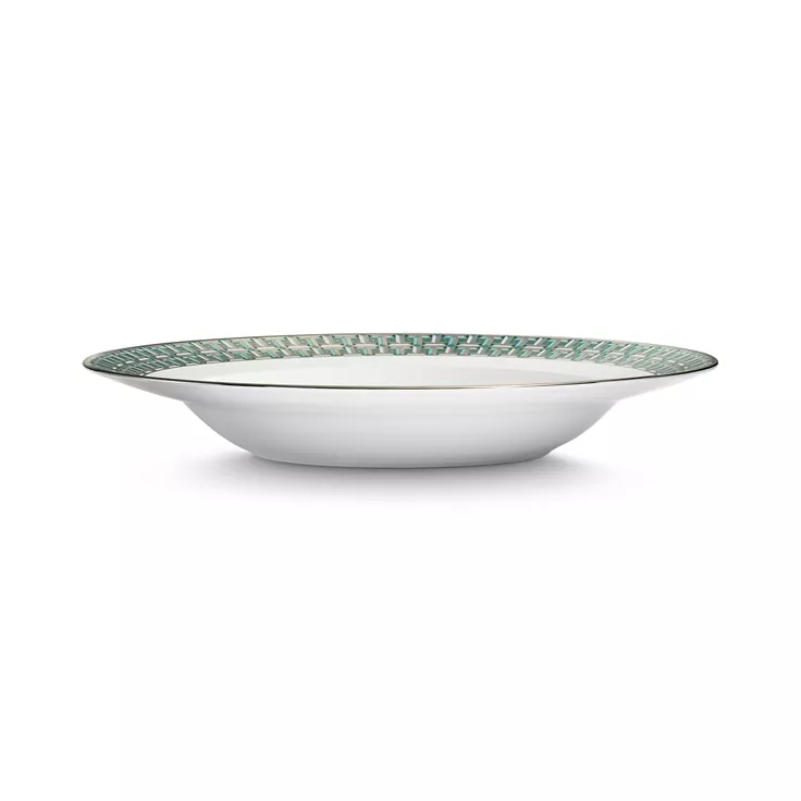 Tiffany T:True Bowl with a Hand-painted Platinum Rim, 1