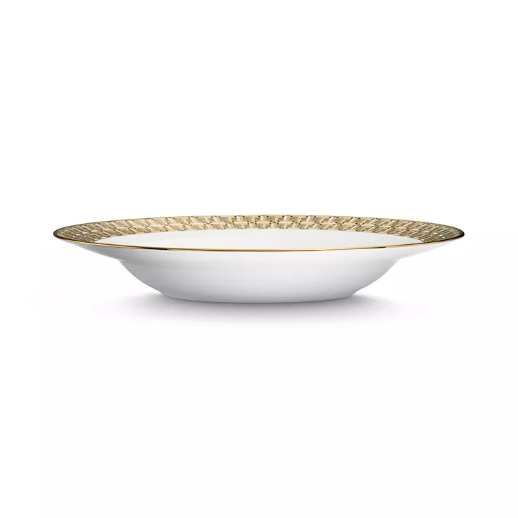 Tiffany T:Plato hondo True con borde de oro pintado a mano, 1