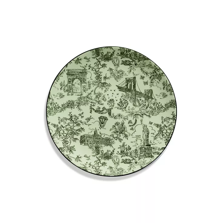 Tiffany Toile:Plato de postre de porcelana, 1