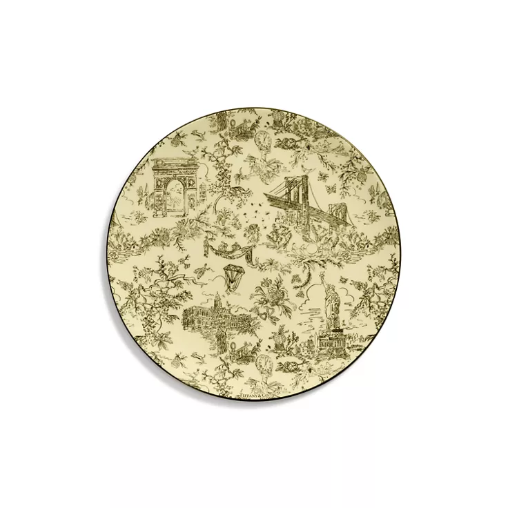Tiffany Toile:Plato de postre de porcelana, 1