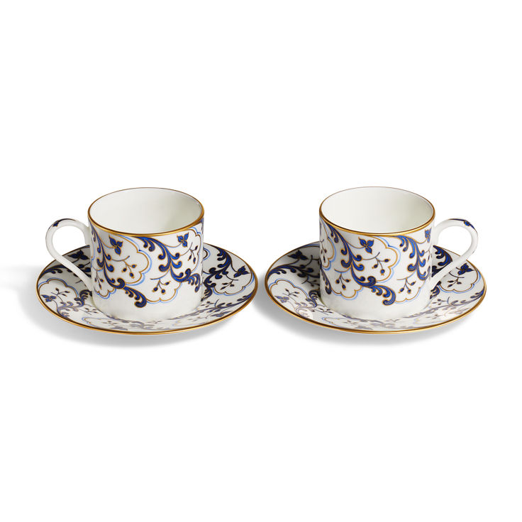 Valse Bleue Tea Cup and Saucer in Bone China, Set of Two image number 1