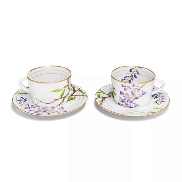 Tiffany Wisteria:Teacup and Saucer Set of Two, in Porcelain, 1