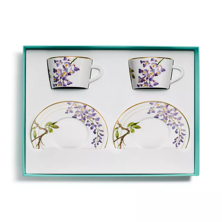 Tiffany Wisteria:Teacup and Saucer Set of Two, in Porcelain, 2