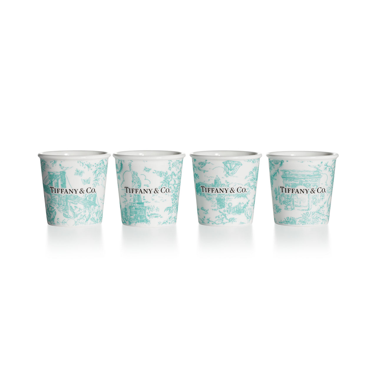 Espresso Cups Set of Four, in Tiffany Blue® Bone China
