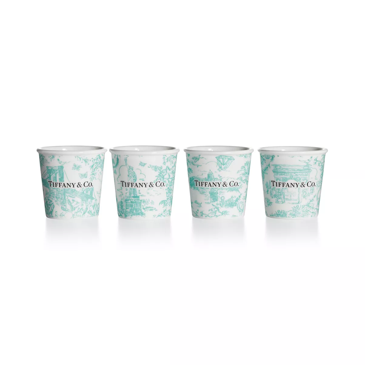 Espresso Cups Set of Four, in Tiffany Blue&reg; Bone China