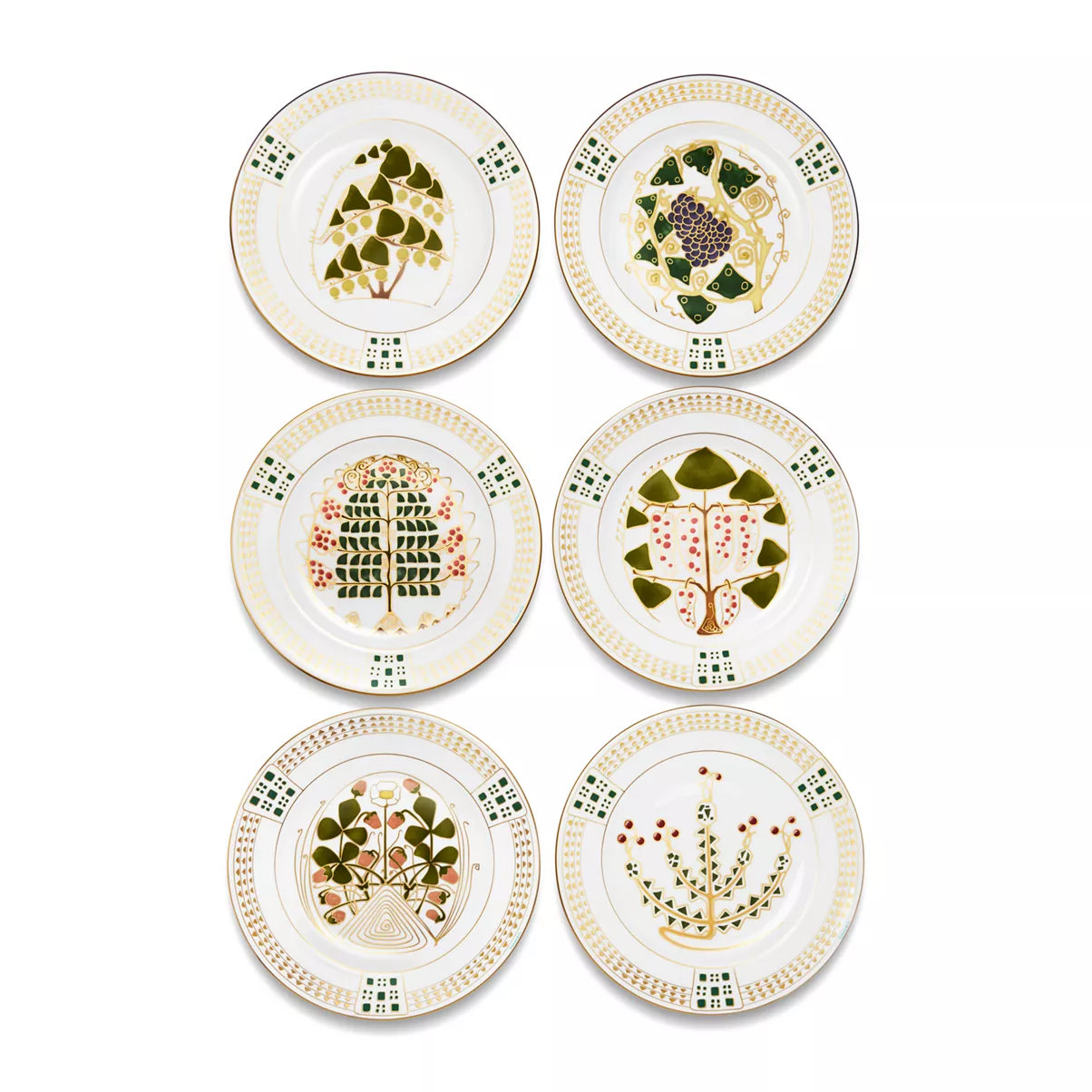 Essteller aus Porzellan, sechsteilig