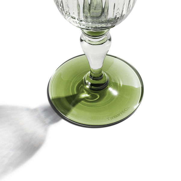 Tiffany Color Block:Wine Glass in Jade Green