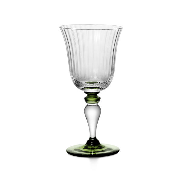 Tiffany Color Block:Wine Glass in Jade Green