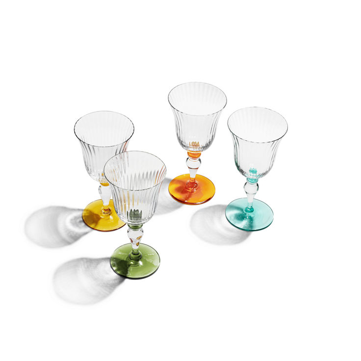 Collezione Tiffany Color Block:Calice da vino in giallo ambra numero immagine 2