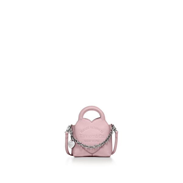 Return to Tiffany™:Mikrotasche aus kristallrosa Leder