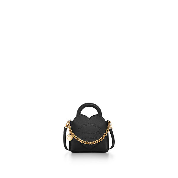 Return to Tiffany®:Micro Tote in Black Leather