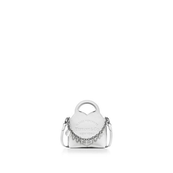 Return to Tiffany®:Micro Tote in White Leather