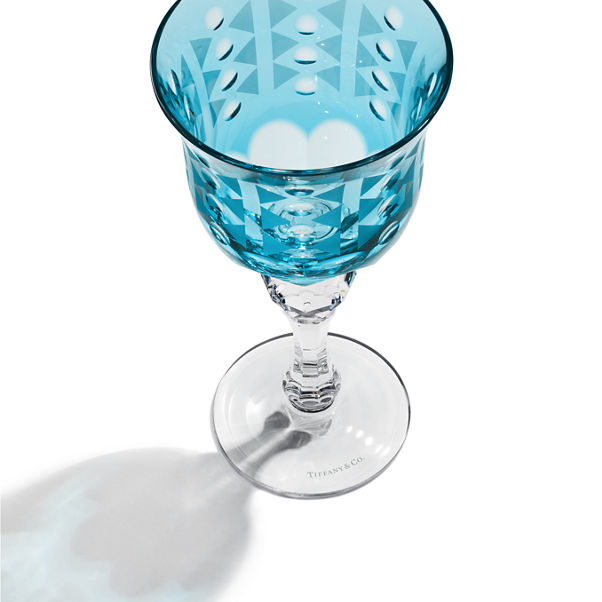 Tiffany Berries:White Wine Glass in Tiffany Blue® Lead Crystal