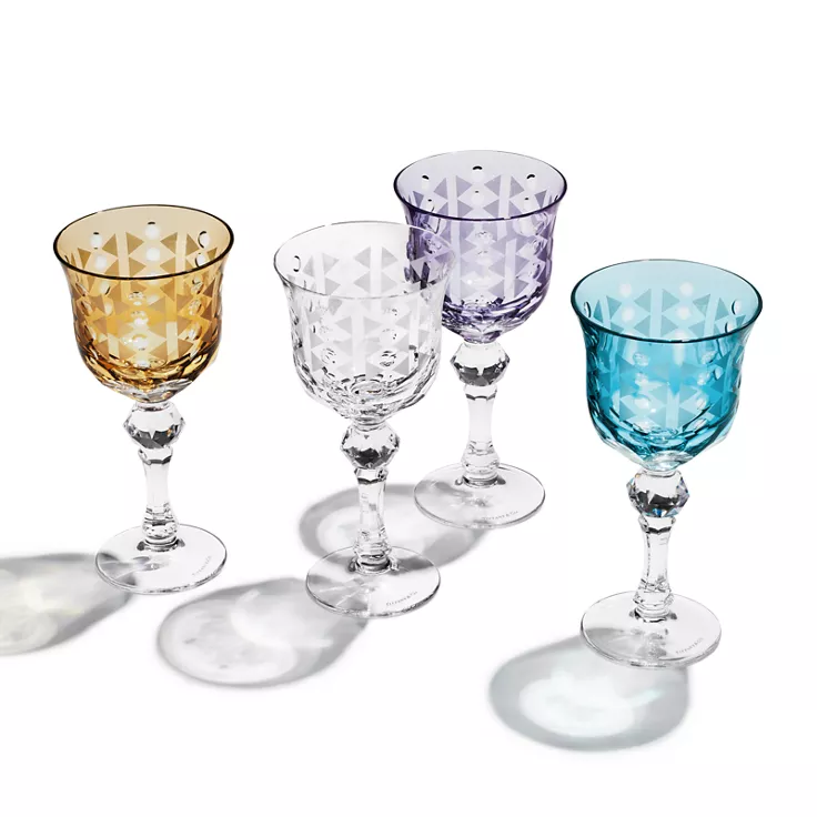 Tiffany Berries:White Wine Glass in Tiffany Blue® Lead Crystal, 2