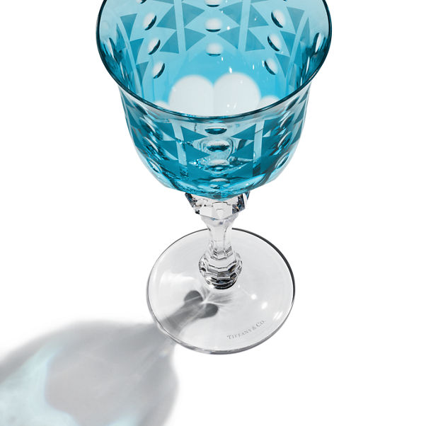 Tiffany Berries:Red Wine Glass in Tiffany Blue® Lead Crystal