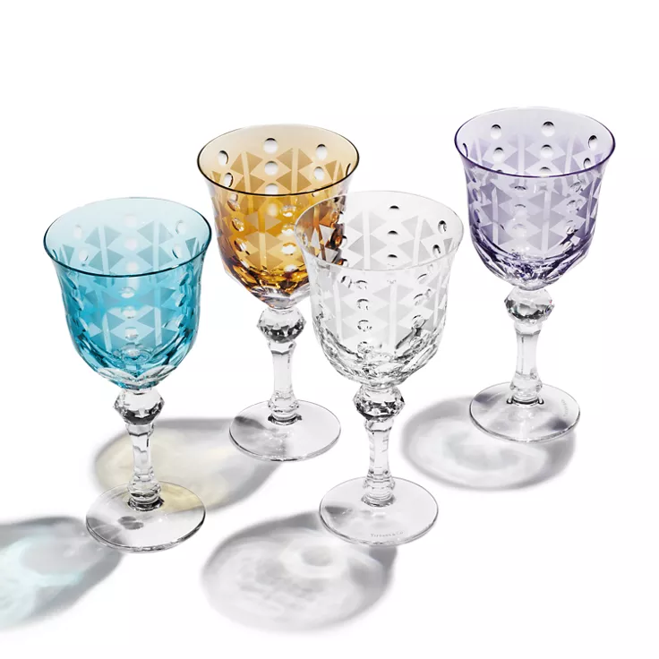 Tiffany Berries:Red Wine Glass in Amethyst Purple Lead Crystal, 2