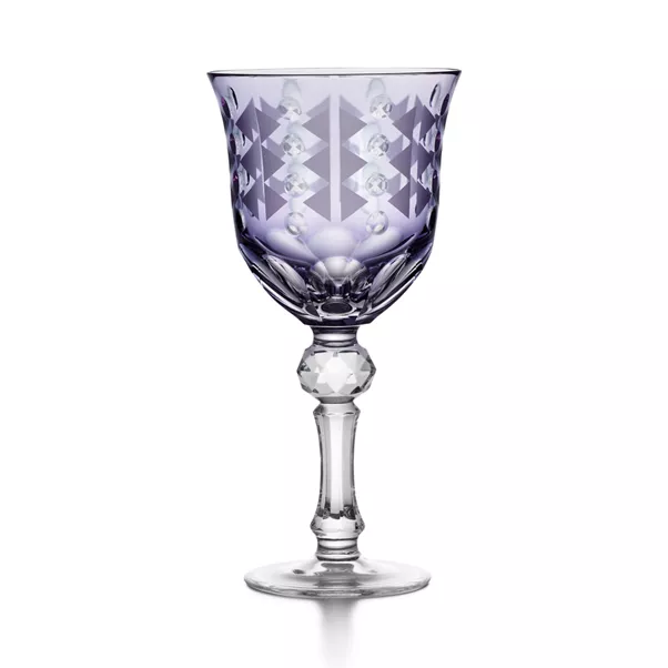 Red Wine Glass in Amethyst Purple Lead Crystal