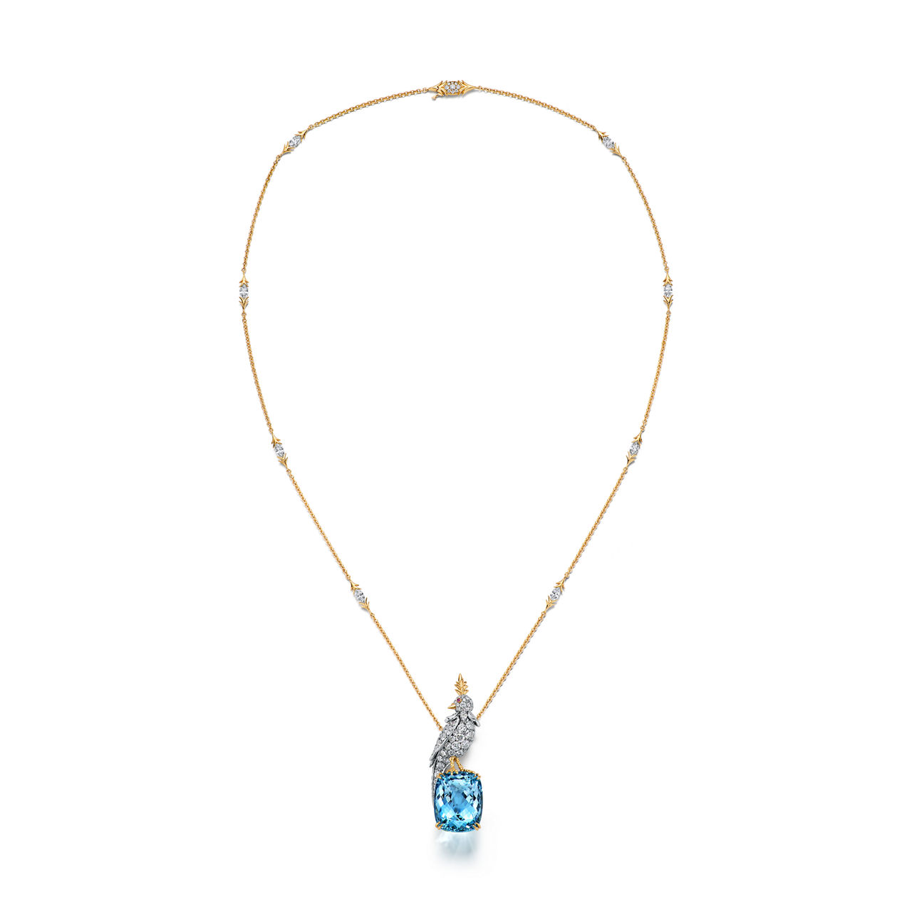 Jean Schlumberger by Tiffany:Bird on a Rock Pendant in Yellow Gold and Platinum image number 2