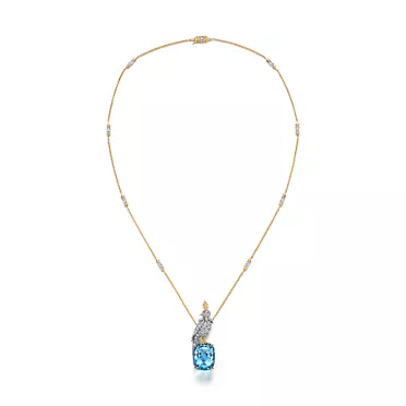Jean Schlumberger by Tiffany:Bird on a Rock Pendant in Yellow Gold and Platinum, 2