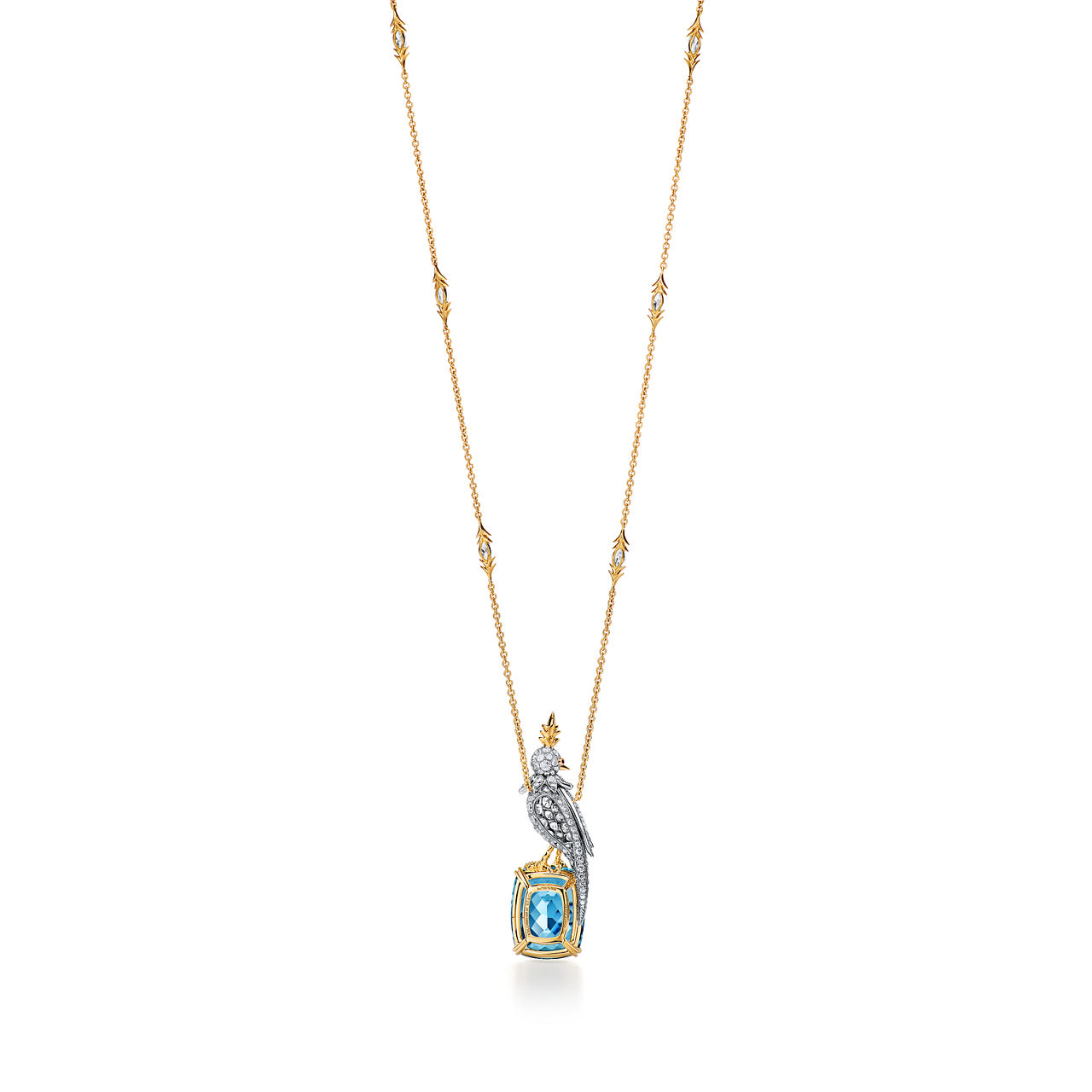 Jean Schlumberger by Tiffany:Bird on a Rock Pendant in Yellow Gold and Platinum image number 3