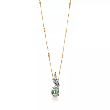 Jean Schlumberger by Tiffany:Bird on a Rock Pendant in Yellow Gold and Platinum, 3