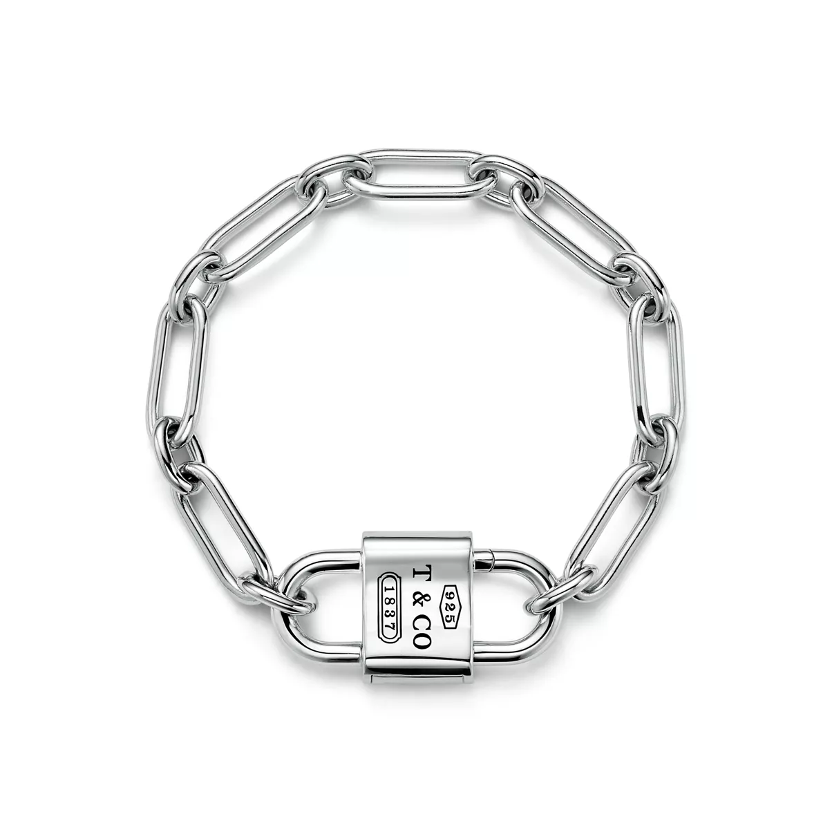 Large Double Lock Bracelet in Sterling Silver