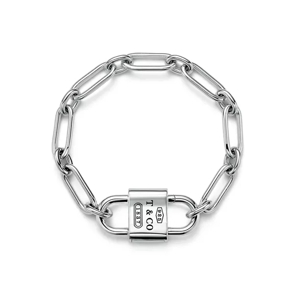 Bracelet cadenas à double anse en argent 925 millièmes. Large.