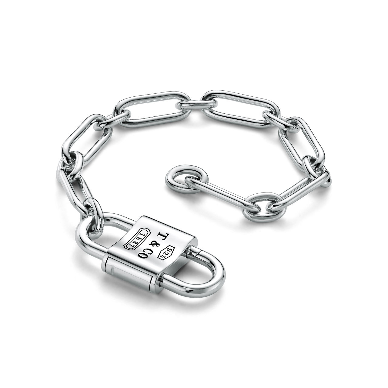 Tiffany 1837™:Large Double Lock Bracelet in Sterling Silver image number 3