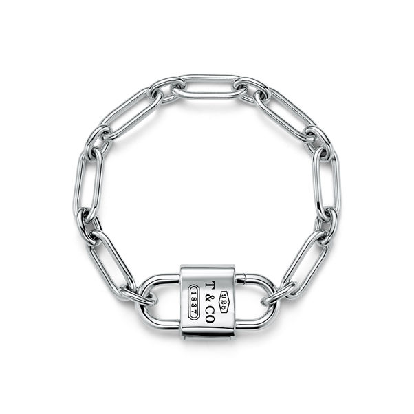 Tiffany 1837™:Großes Doppelschloss-Armband in Sterlingsilber