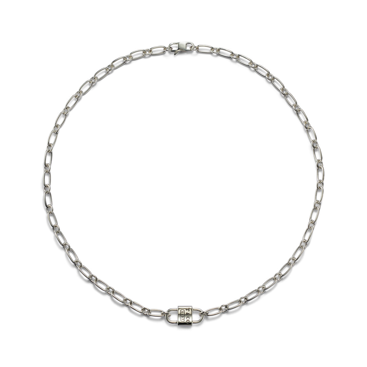 Tiffany 1837™:Small Double Lock Necklace in Sterling Silver image number 3