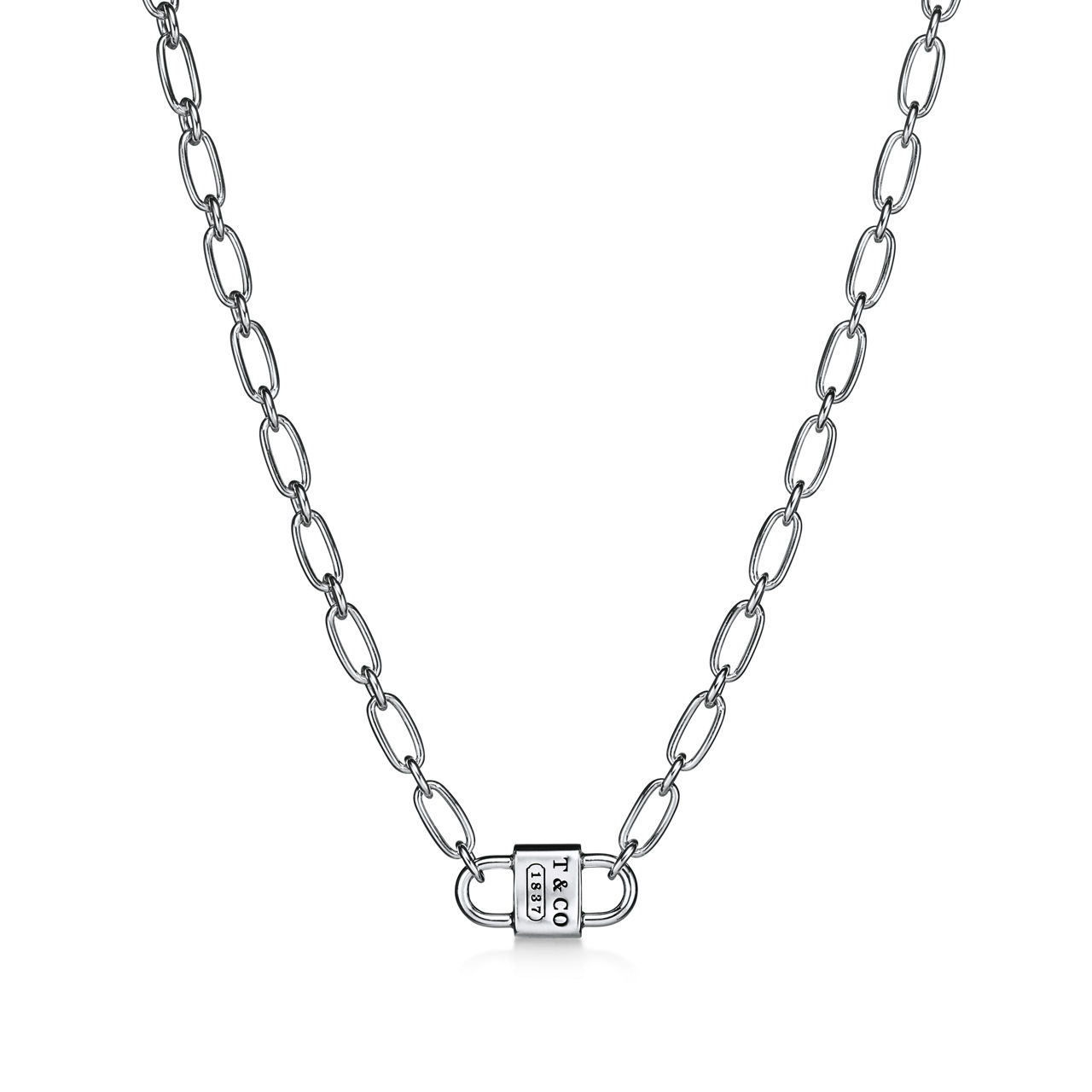 Tiffany 1837™:Small Double Lock Necklace in Sterling Silver image number 0