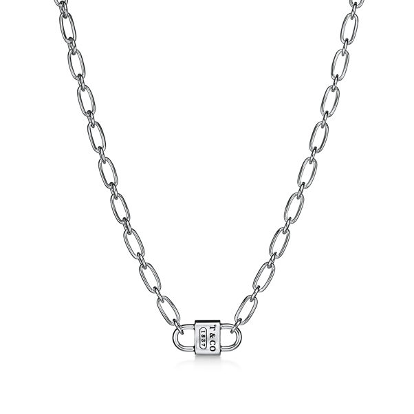 Tiffany 1837™:Small Double Lock Necklace in Sterling Silver